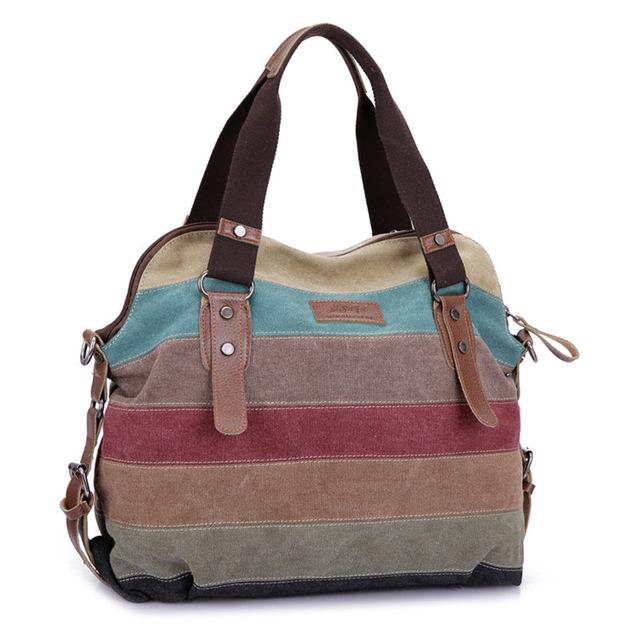 Famous Brand Women Canvas Shoulder Casual Beach Bag - Sheseelady