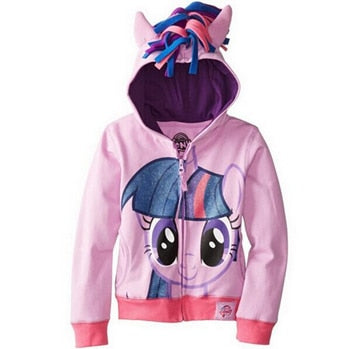 Pony Spring Casual Full Sleeve Hoodies Para Meninas Crianças