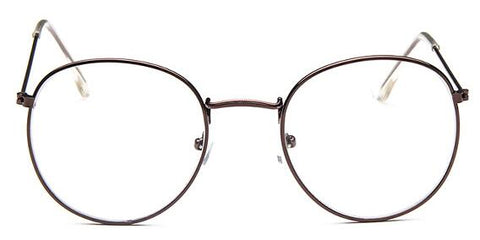 Novos óculos femininos de grife Armação ótica de metal Óculos redondos Armação de lentes transparentes Óculos de lentes pretas prata ouro olho vidro