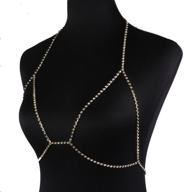 Stylish Sexy Women's Sparkle Rhinestone Body Chain For Bra