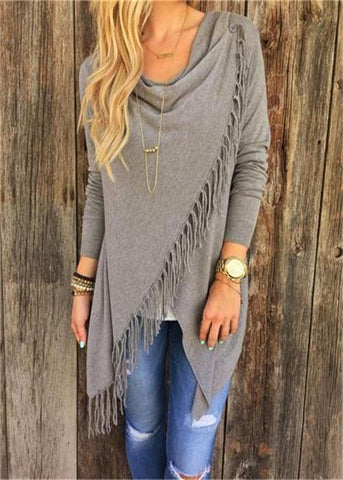 Casual Stylish Women's Knitted Pullovers With Tassel