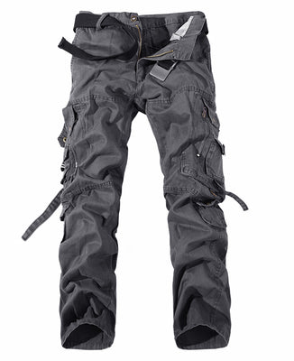 Men Cargo Pants Army Big Pockets Decoration Mens Casual Trousers Wash Male Autumn