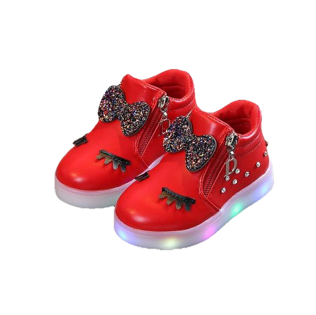 Cute Princess Bow Girls Led Sneakers For Unisex - Sheseelady