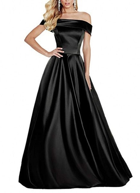 A Line Floor Length Party Long Prom Dress - Sheseelady