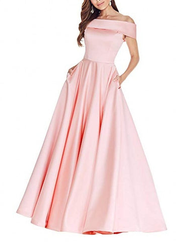 A Line Floor Length Party Long Prom Dress - Sheseelady