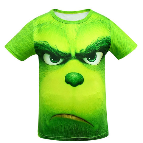 Grinch Full Face 3D T-shirts à capuchon pour enfants