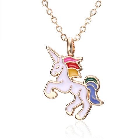 Necklace For Girls Children Kids Enamel Cartoon Horse Jewelry Accessories Women Animal Pendant Party
