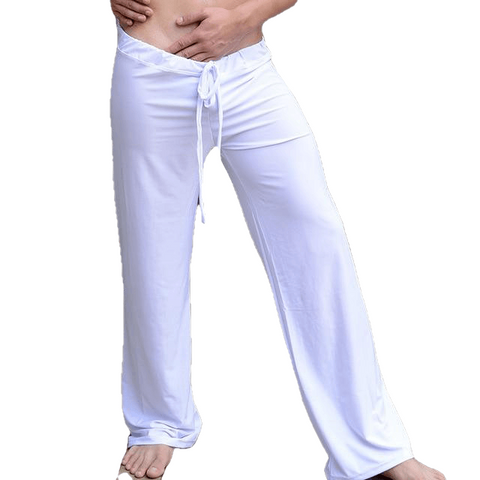 Solid Color Sexy Men's Loose Viscose Lounge Pants/Tops