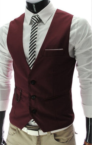 Stylish Formal Men's Slim Fit Suit Vests For Business